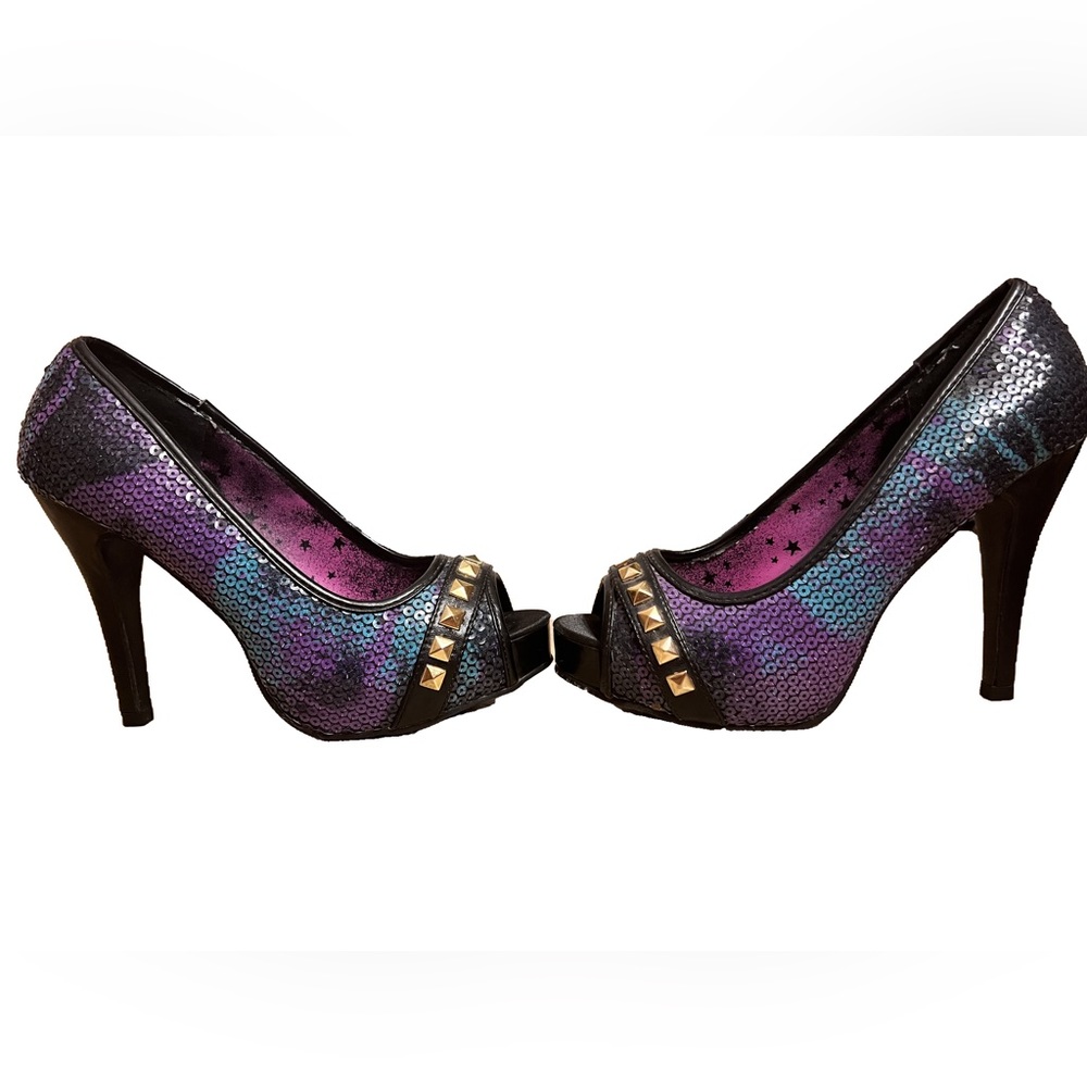 Iron Fist sequined peep toe heels size 9